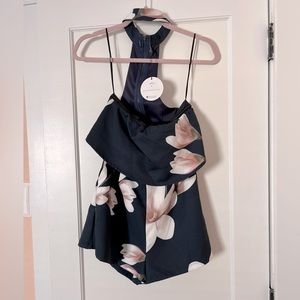 White Fox Boutique, Strapless Navy Playsuit/Romper, Small